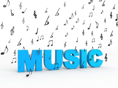 Three dimensional music word clipart