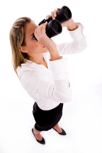 Empresaria con binocular —  Fotos de Stock