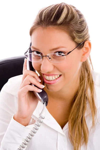 Smiling executive talking on phone — Stock Photo, Image