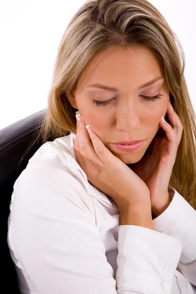 Businesswoman with closed eyes — Stock Photo, Image
