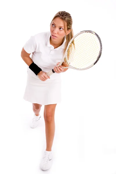 Ütő teniszezőnő — Stock Fotó
