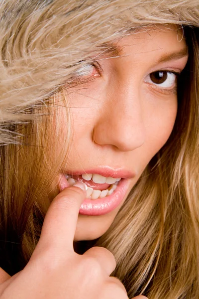 Close-up de linda jovem mulher — Fotografia de Stock