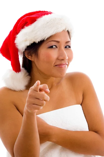 Portrait of young christmas woman — Stock Photo, Image
