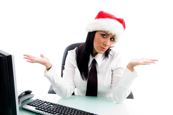 Female sitting idle in office — Stock Photo, Image