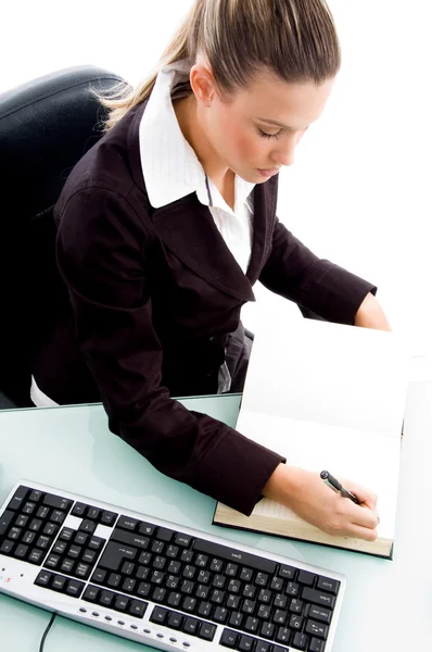 Professional woman maintaining diary — Stock Photo, Image