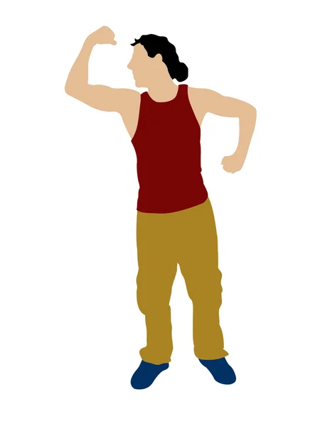 Mężczyzna wykazujący mięśnie — Zdjęcie stockowe