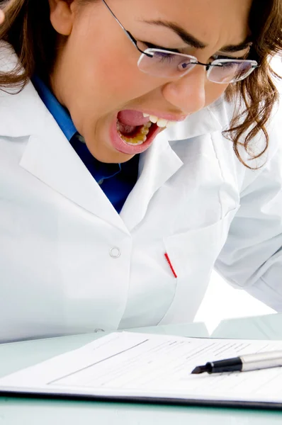 Detailní záběr křik lékařské profese — Stock fotografie