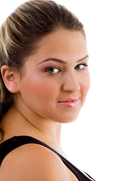 Profilden poz genç kadın modeli — Stok fotoğraf