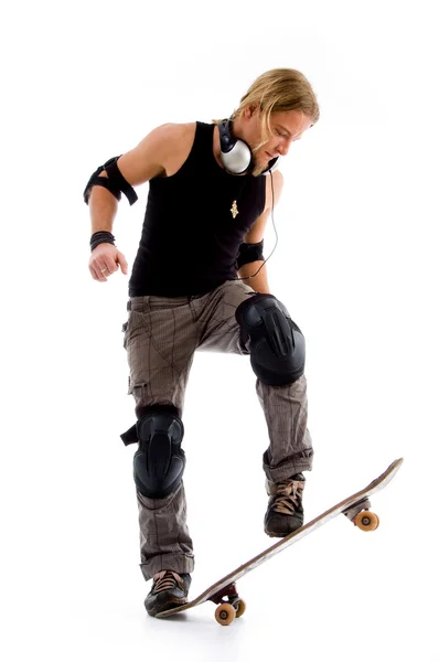 Male riding on skate board — Stock Photo, Image