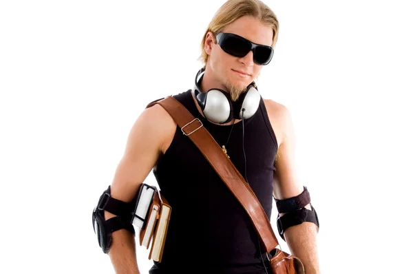 Casual male student wearing sunglasses — Stock Photo, Image