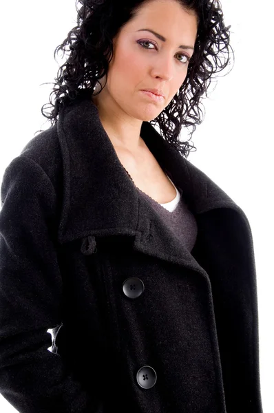 Young beauty in winter coat — Stock Photo, Image
