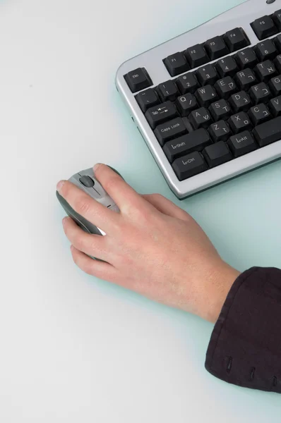 Hand using mouse — Stock Photo, Image