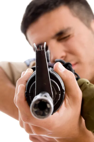 Detailní záběr voják zastřelí — Stock fotografie