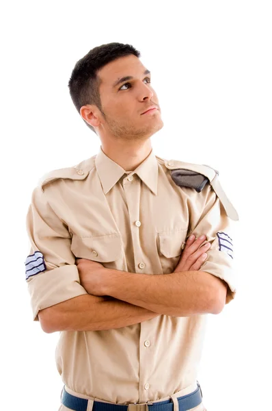 Young soldier with crossed arms — Stock Photo, Image
