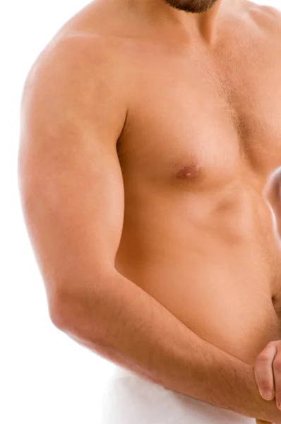 Detailní záběr svalnatý muž — Stock fotografie