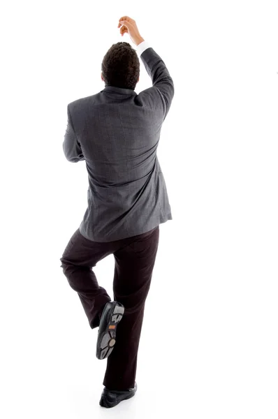 Postura traseira do executivo de escalada — Fotografia de Stock