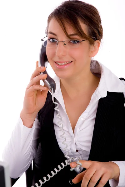 Θηλυκό δικηγόρος επικοινωνία στο τηλέφωνο — Φωτογραφία Αρχείου