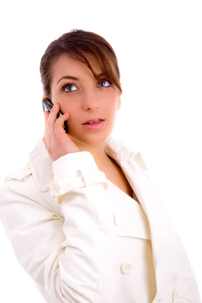 Fashionable woman talking on cellphone — Stock Photo, Image