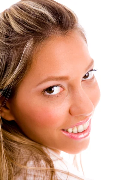 Close up van Glimlachende zakenvrouw — Stockfoto