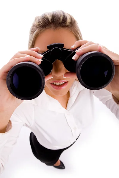 Manager looking through binoculars — Stock Photo, Image