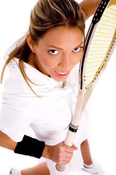 젊은 테니스 선수의 상위 뷰 — 스톡 사진