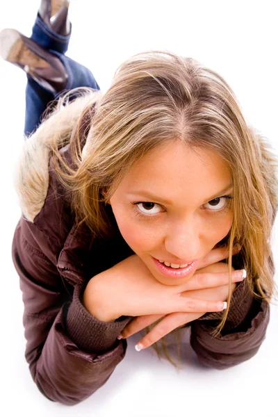 Blonde female looking at camera — Stock Photo, Image