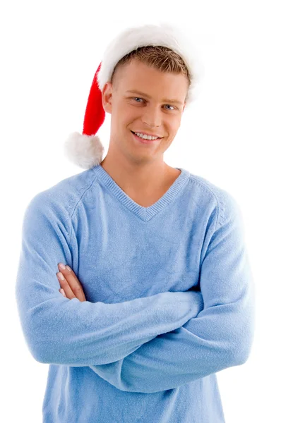 Joven mann con sombrero de Navidad —  Fotos de Stock