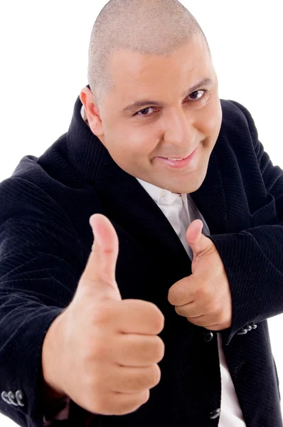 Mature accountant with thumbs up — Stock Photo, Image