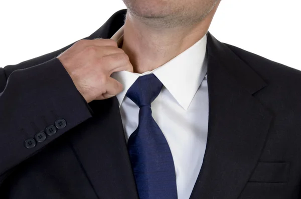 Hombre que pica su cuello con la mano — Foto de Stock