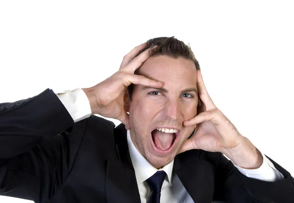 Frustrated business shouting — Stock Photo, Image