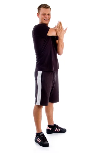Male stretching his arms — Stock Photo, Image