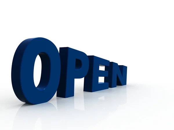 stock image Perspective view of 3d open text