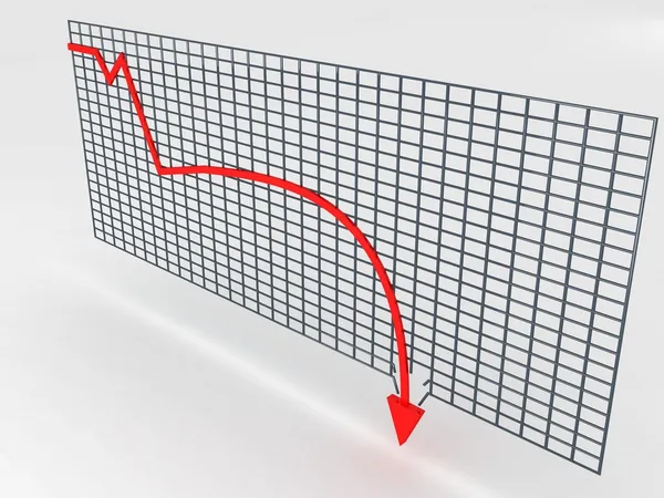 Three dimensional decreasing graph — Stock Photo, Image