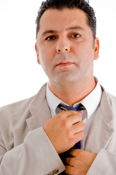 Prosperující podnikatel zavazoval kravatu — Stock fotografie