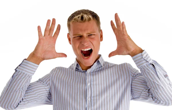 Caucasian young man shouting — Stock Photo, Image