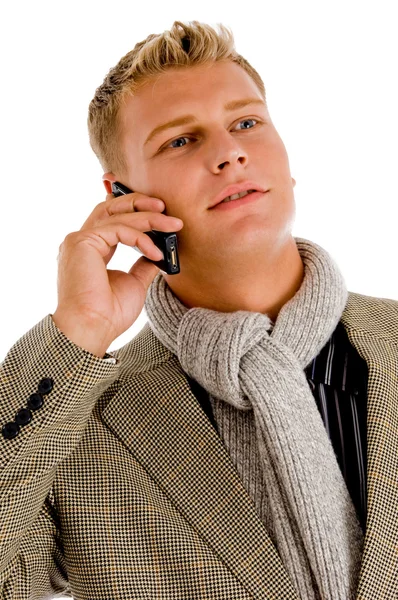 Profesyonel kişi telefon görüşmesi için meşgul — Stok fotoğraf