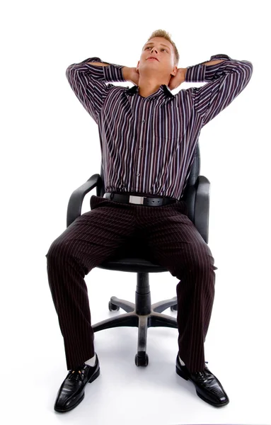 Tired professional making himself easy — Stock Photo, Image
