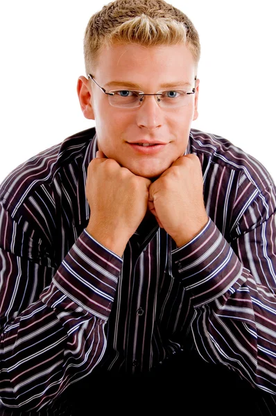 Attractive man with clenched fists — Stock Photo, Image