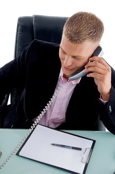 Manager busy on phone call — Stock Photo, Image