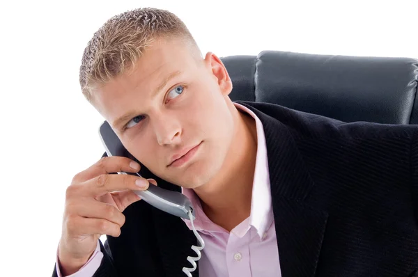 Businessman holding the phone — Stock Photo, Image