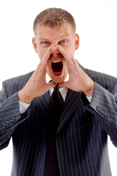 Shouting young manager — Stock Photo, Image