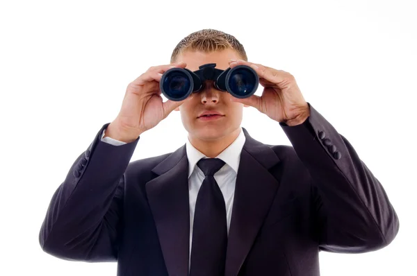 Lawyer viewing through binoculars — Stock Photo, Image