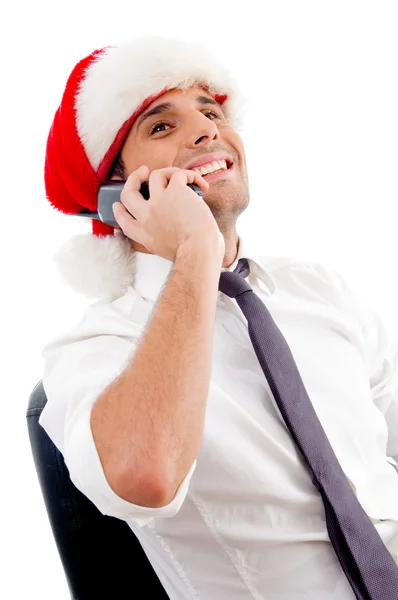 Young caucasian busy on phone call — Stock Photo, Image