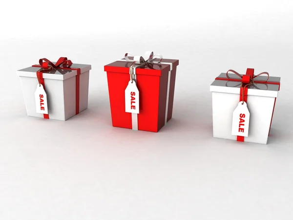 Üç boyutlu sarılmış hediye kutusu — Stok fotoğraf