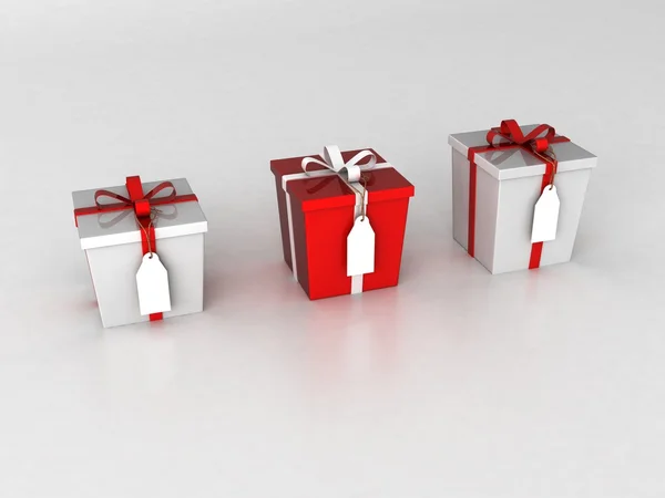 Drie dimensionale gewikkeld geschenkdozen — Stockfoto