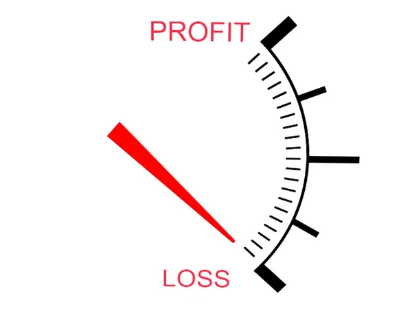 Three dimensional business loss gauge — Stock Photo, Image