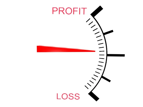 Three dimensional loss and profit gauge — Stock Photo, Image