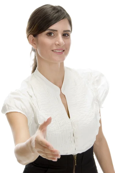 Young lady offering handshake — Stock Photo, Image