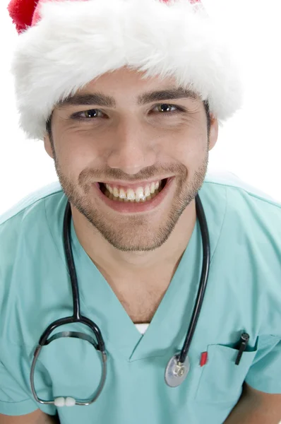 Médico sorridente com estetoscópio — Fotografia de Stock