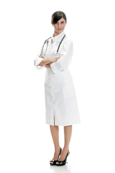 Giovane signora medico con le braccia incrociate — Foto Stock